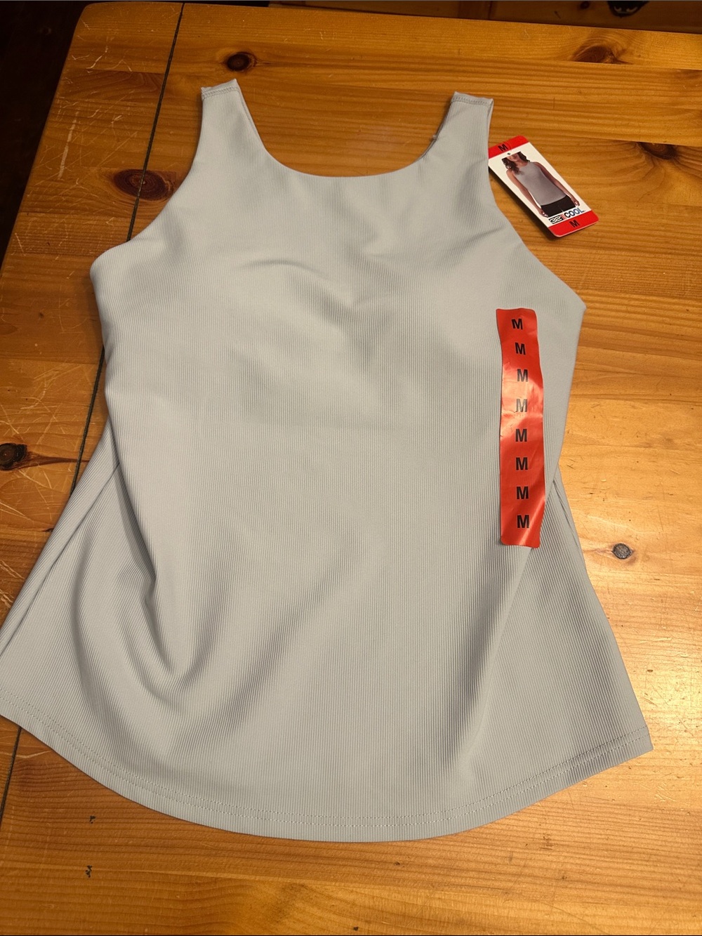 Ribbed Scoop Tank Top — Soft Pale grey